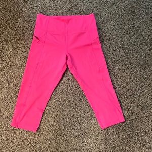 Ziya active crop hot pink leggings like new